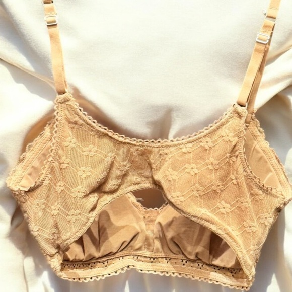 Lace Bralette in Tan NEW WITH TAGS MEDIUM - Picture 5 of 5